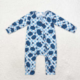 LR1457 long sleeves Halloween pumpkin bamboo green sleeper