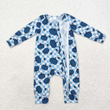 LR1457 long sleeves Halloween pumpkin bamboo green sleeper