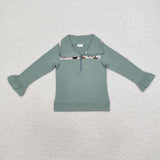 GT0669 Girls Camo green pullover