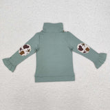 GT0669 Girls Camo green pullover