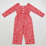 LR1139 long sleeves pink leopard  jumpsuit