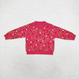 GT0665 Christmas Candy cane girl sweater