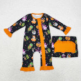 LR1694  long sleeve Halloween dog girls sleeper