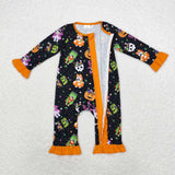 LR1694  long sleeve Halloween dog girls sleeper