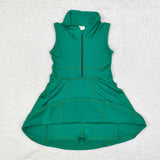 GSD1380  green sleeveless yoga dress