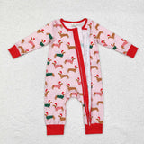LR1081  long sleeves Christmas dog bamboo sleeper