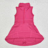 GSD1379  Pink sleeveless yoga dress