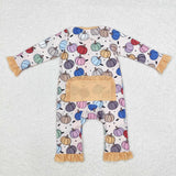 LR1455  long sleeves Halloween pumpkin bamboo sleeper