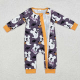 LR1425  long sleeves Halloween ghost black sleeper