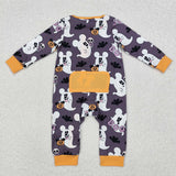 LR1425  long sleeves Halloween ghost black sleeper