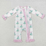 LR1518  long sleeve Christmas tree BAMBOO zip sleeper