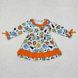 Halloween cartoon pumpkin oeange kids clothing
