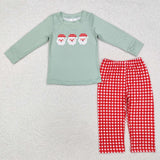 BLP0774  long sleeve Christmas Santa boy outfits