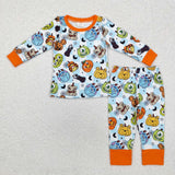 Halloween cartoon pumpkin oeange kids clothing