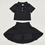 GSD1397 short sleeve black yoga dress