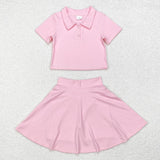 GSD1393  short sleeve pink yoga dress