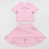 GSD1393  short sleeve pink yoga dress