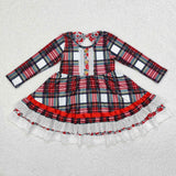 GLD0838 long sleeve plaid dress