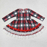 GLD0838 long sleeve plaid dress