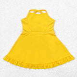 S0455 yellow yoga  dress