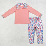 GLP1750  long sleeve floral pink girls outfits