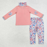 GLP1750  long sleeve floral pink girls outfits