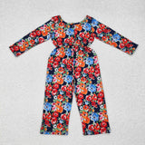 LR1836 long sleeve floral  jumpsuit
