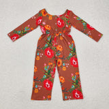 LR1834  long sleeve floral  jumpsuit