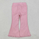 P0463 pink tassel girls jeans