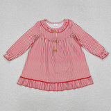 Matching Baby Girls boys Christmas red stripe button pajamas