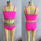 pink leopard swim suit
