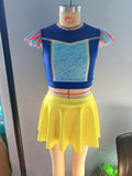 summer yellow and blue girls swimsuit