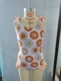 smile floral  One-piece swimsuit