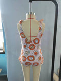smile floral  One-piece swimsuit