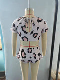 leopard pink One-piece swimsuit