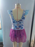 S0154--Fish scale purple One-piece swimsuit