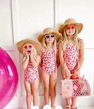 S0155--leopard pink One-piece swimsuit