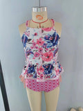 S0156-- floral purple swimsuit