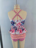 S0156-- floral purple swimsuit