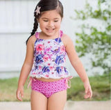 S0156-- floral purple swimsuit