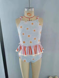 S0157-- daisy blue swimsuit