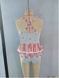 S0157-- daisy blue swimsuit