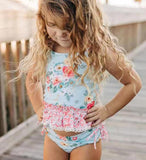 S0159-- flower blue swimsuit