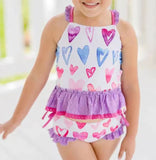 S0163--love purple swimsuit