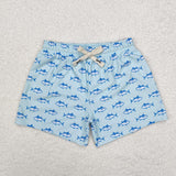 Blue whale summer boy swim trunks