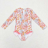 S0184-- floral blue swimsuit