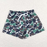 S0218--hunting boy green camo swimming trunks