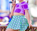 Shell mermaid scale 2 pcs girls summer swimsuit