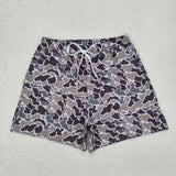 Camo print adult men summer swim trunks