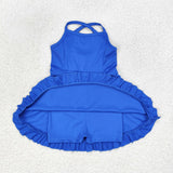 S0445 blue sleeveless baby girls summer dress